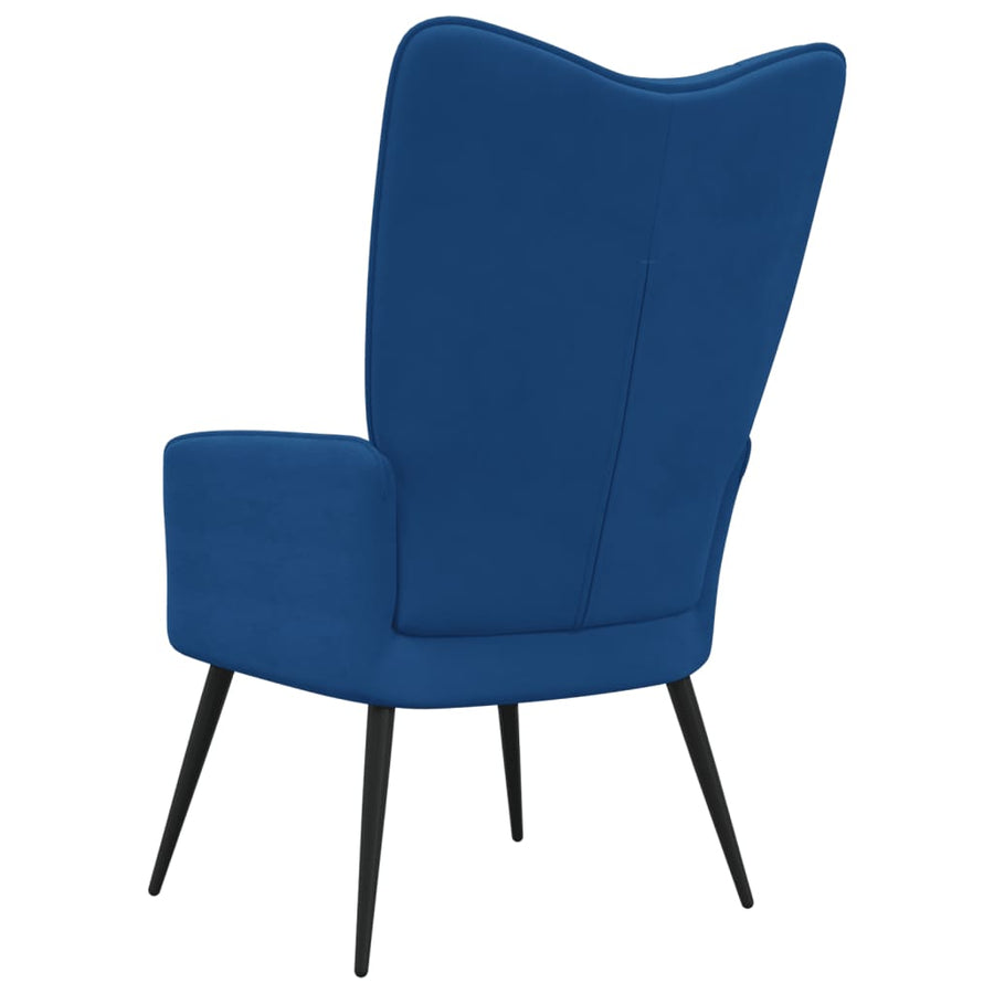 Relaxstoel fluweel blauw 1 Blauw