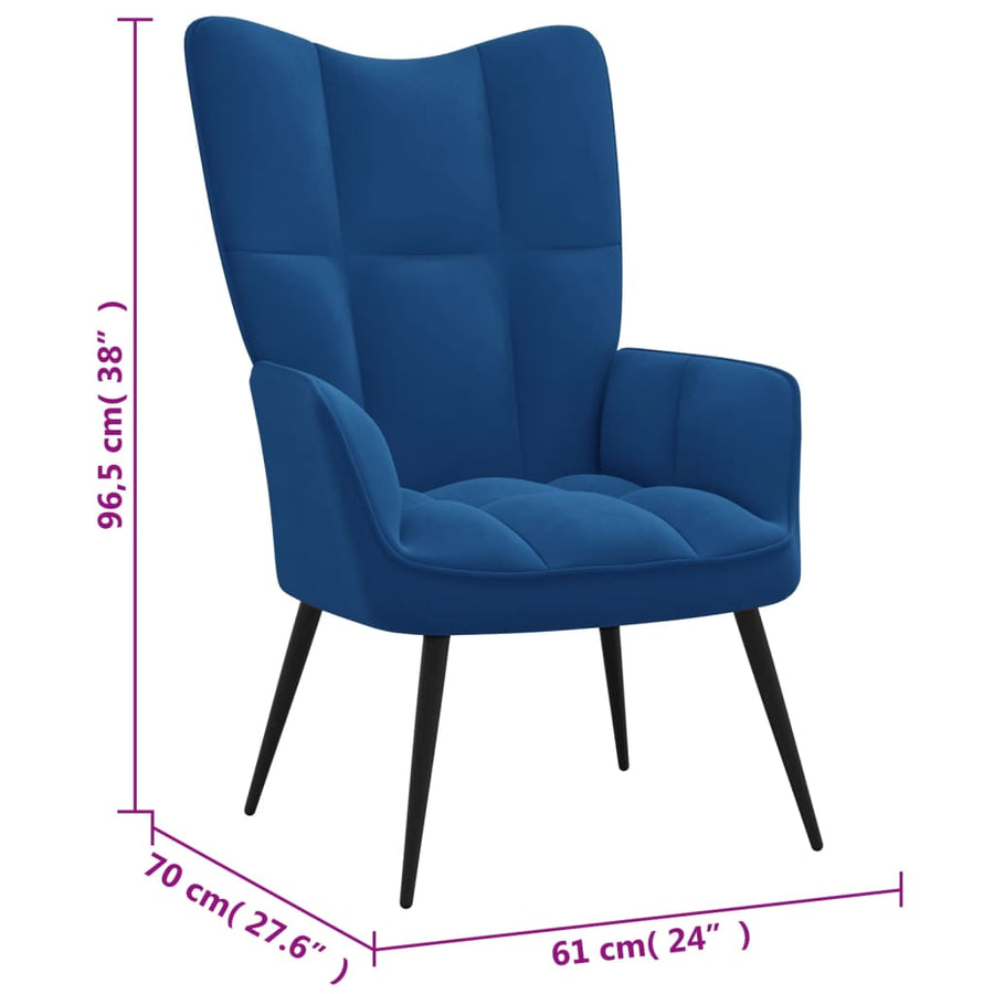 Relaxstoel fluweel blauw 1 Blauw