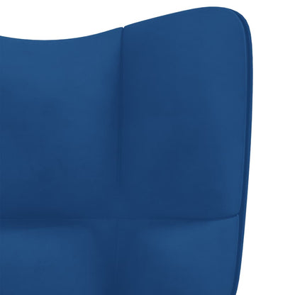 Relaxstoel met voetenbank fluweel blauw 1 Blauw
