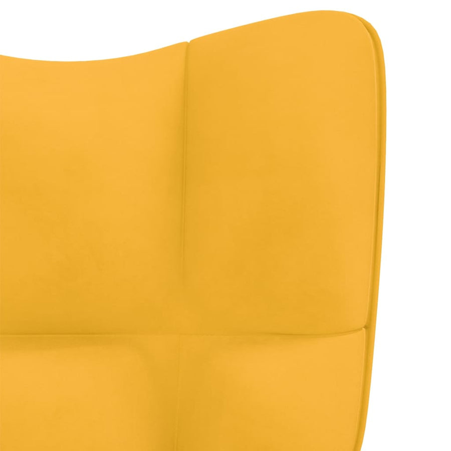 Relaxstoel Fluweel Mosterdgeel Zonder voetensteun