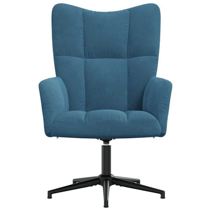 Relaxstoel Fluweel Blauw Zonder voetensteun