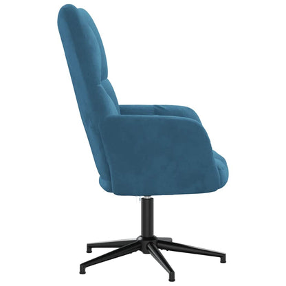 Relaxstoel Fluweel Blauw Zonder voetensteun