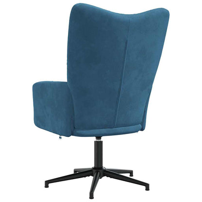 Relaxstoel Fluweel Blauw Zonder voetensteun