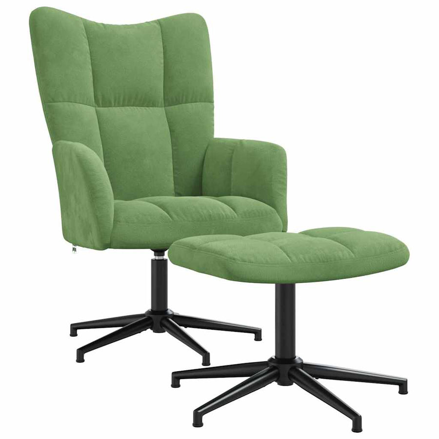 Relaxstoel Met Voetenbank Fluweel 1