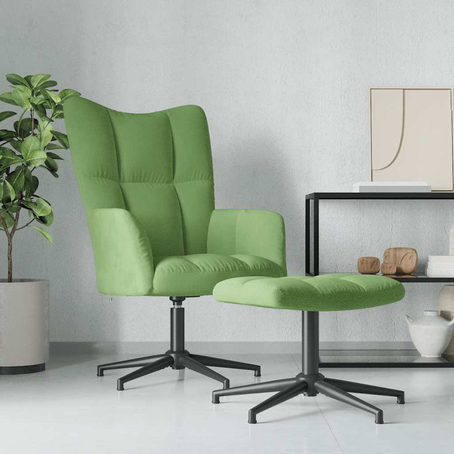 Relaxstoel Met Voetenbank Fluweel 1