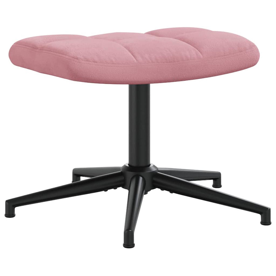 Relaxstoel Met Voetenbank Fluweel Roze Met voetensteun