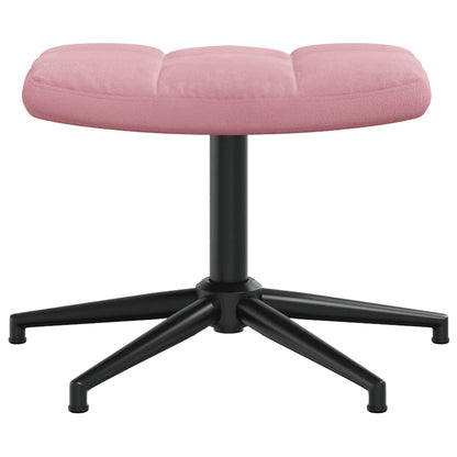 Relaxstoel Met Voetenbank Fluweel Roze Met voetensteun
