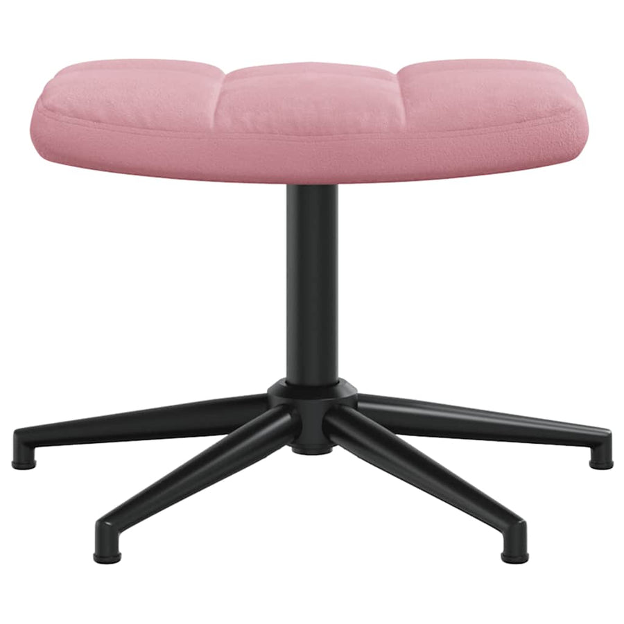 Relaxstoel Met Voetenbank Fluweel Roze Met voetensteun