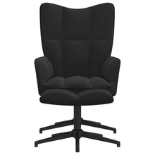 Relaxstoel Met Voetenbank Fluweel Zwart Met voetensteun