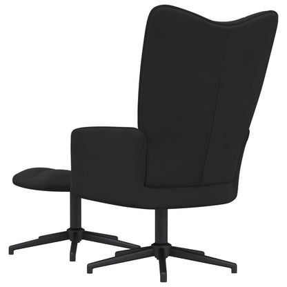 Relaxstoel Met Voetenbank Fluweel Zwart Met voetensteun