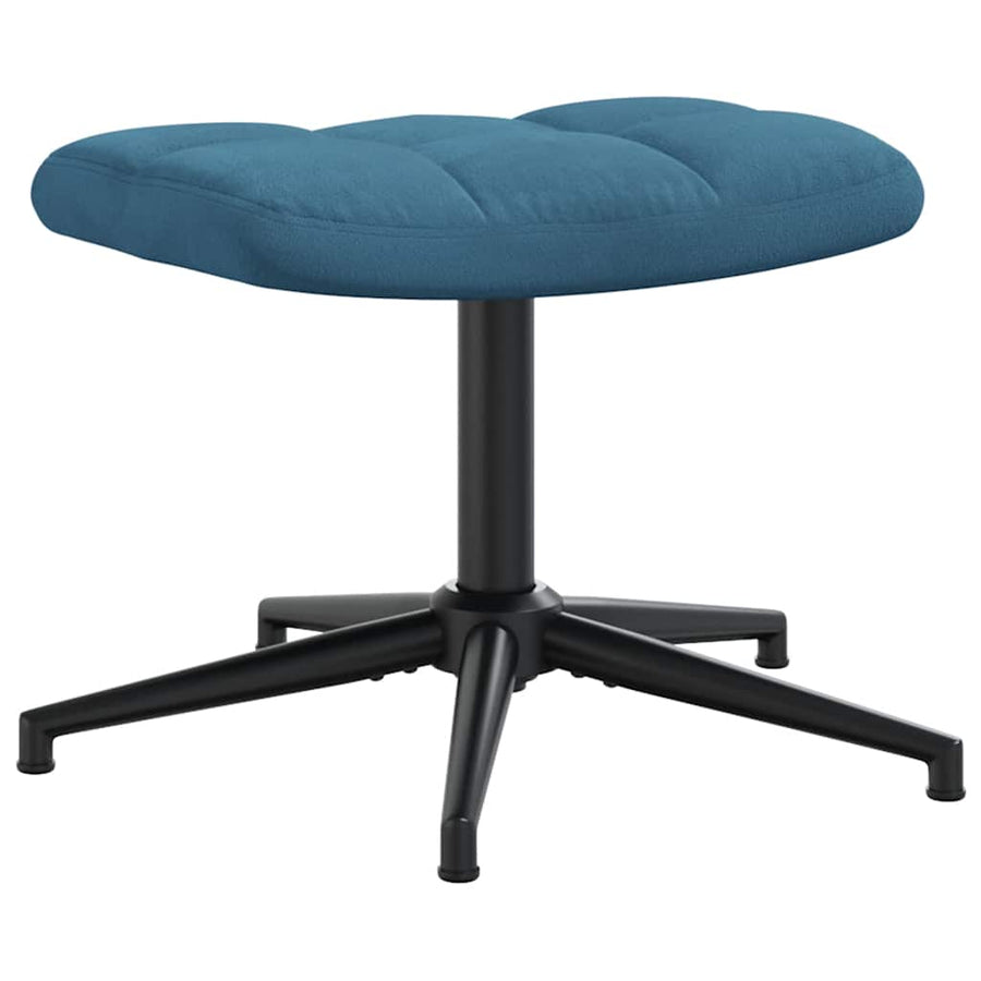 Relaxstoel Met Voetenbank Fluweel Blauw Met voetensteun
