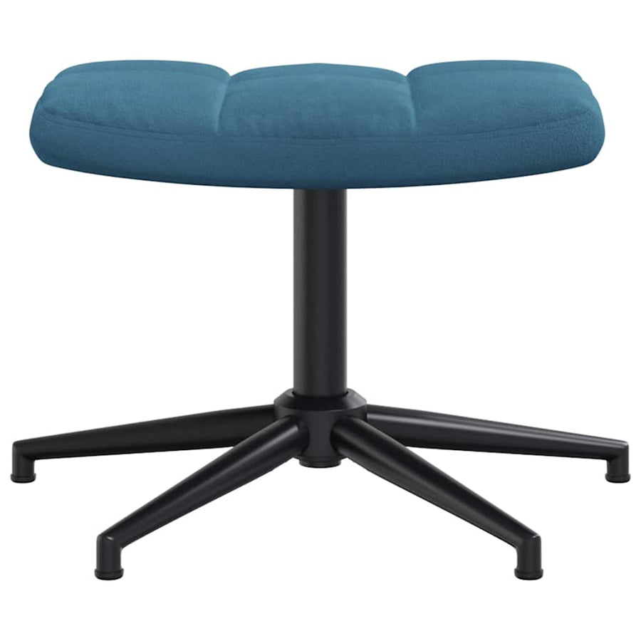 Relaxstoel Met Voetenbank Fluweel Blauw Met voetensteun