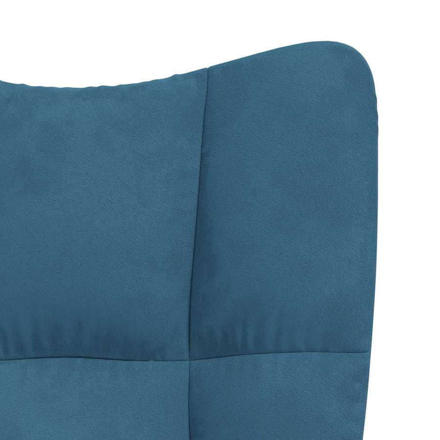 Relaxstoel Met Voetenbank Fluweel Blauw Met voetensteun