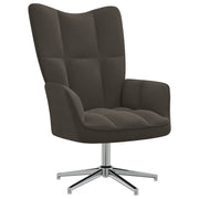 Relaxstoel fluweel donkergrijs 62x68x91 cm