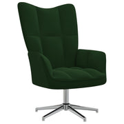 Relaxstoel fluweel donkergroen 62x68x91 cm