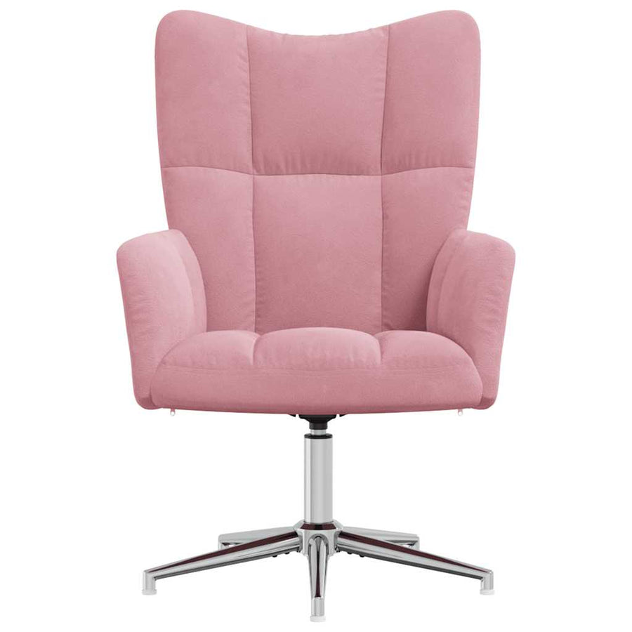 Relaxstoel Fluweel Roze Zonder voetensteun