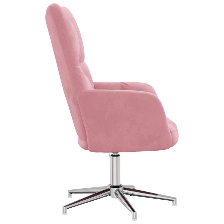Relaxstoel Fluweel Roze Zonder voetensteun