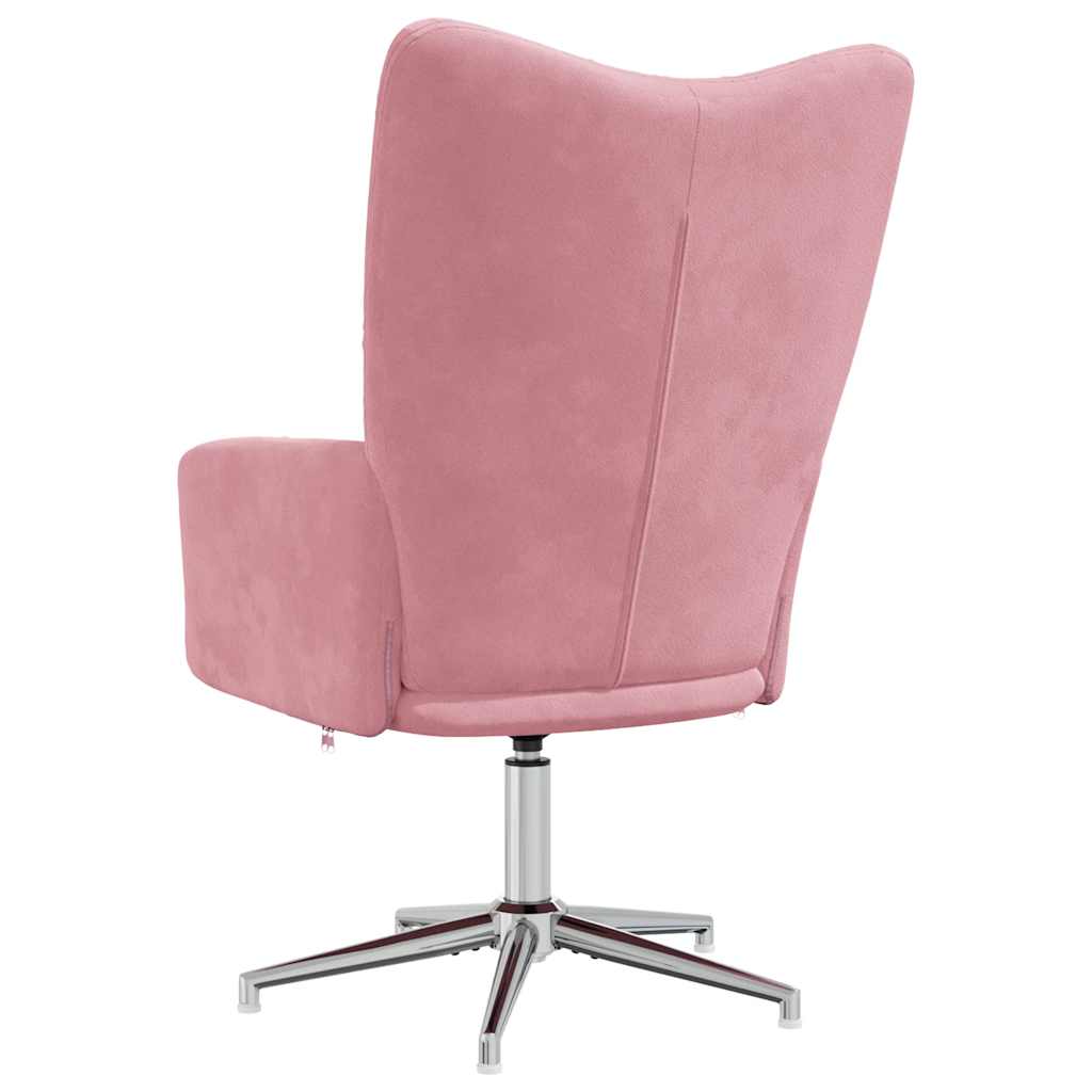 Relaxstoel Fluweel Roze Zonder voetensteun
