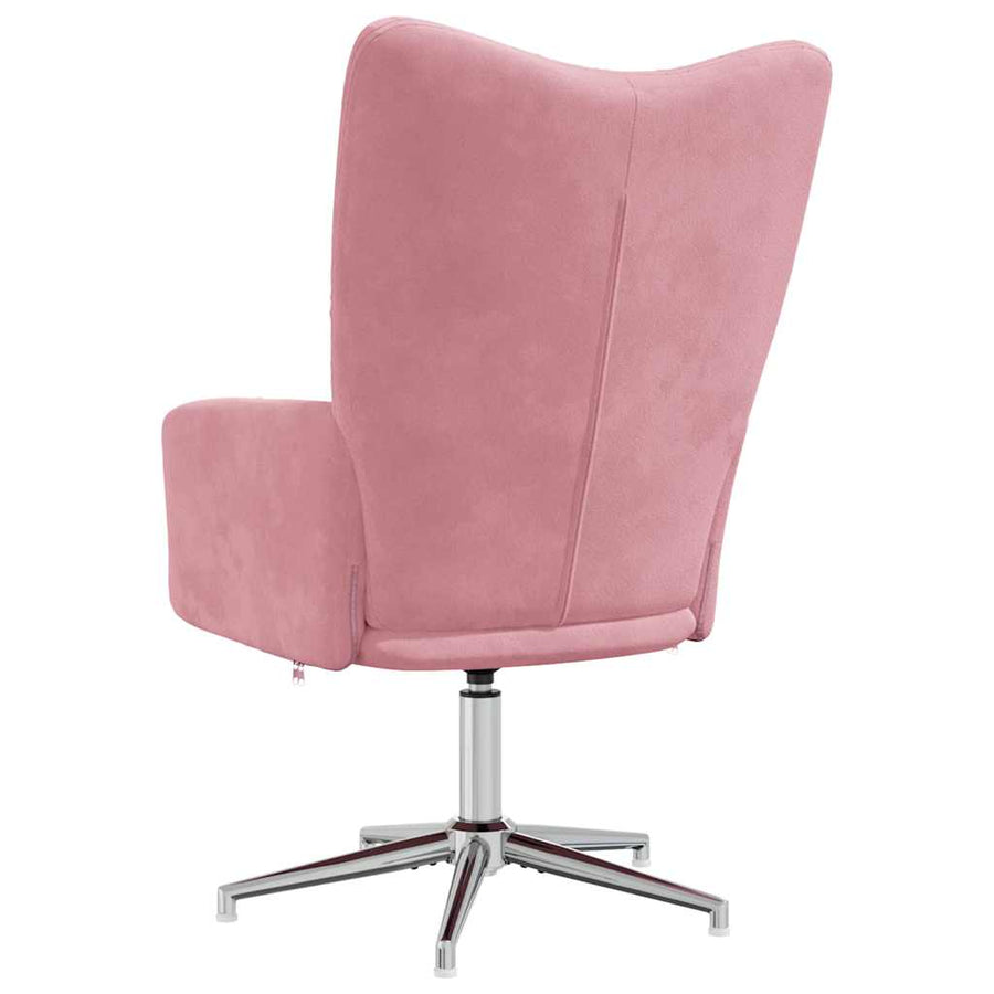 Relaxstoel Fluweel Roze Zonder voetensteun