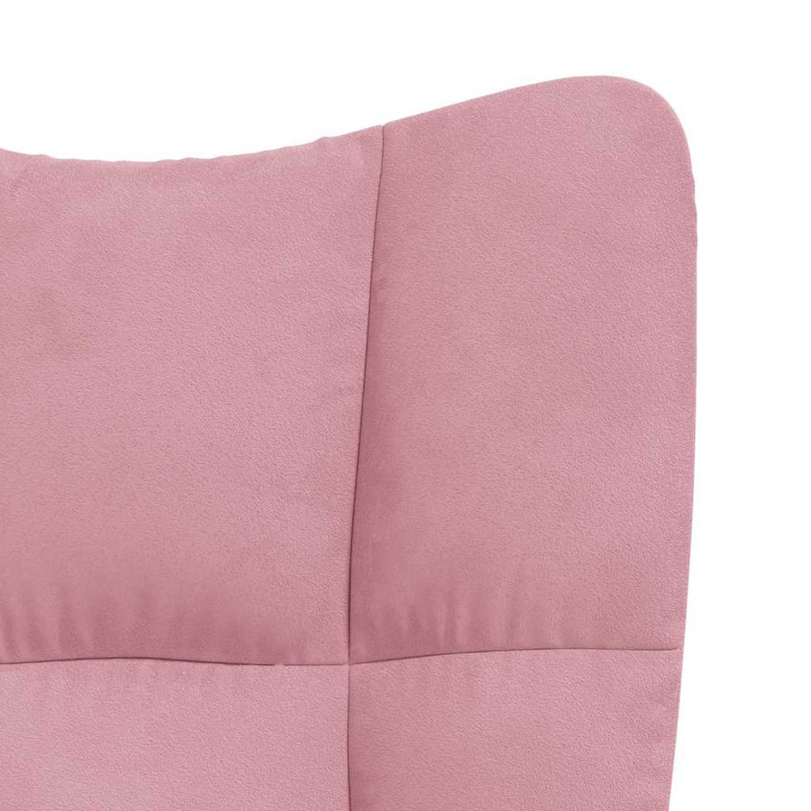 Relaxstoel Fluweel Roze Zonder voetensteun