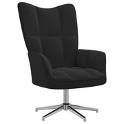 Relaxstoel fluweel zwart 62x68x91 cm