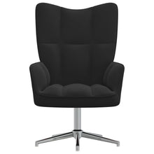 Relaxstoel Fluweel Zwart Zonder voetensteun
