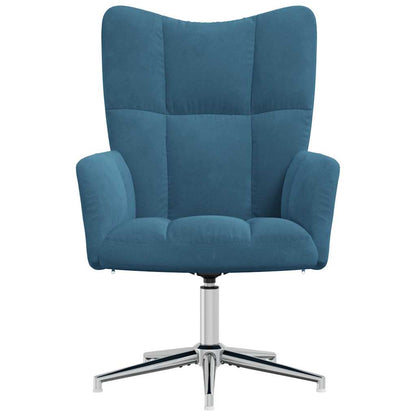 Relaxstoel Fluweel Blauw Zonder voetensteun