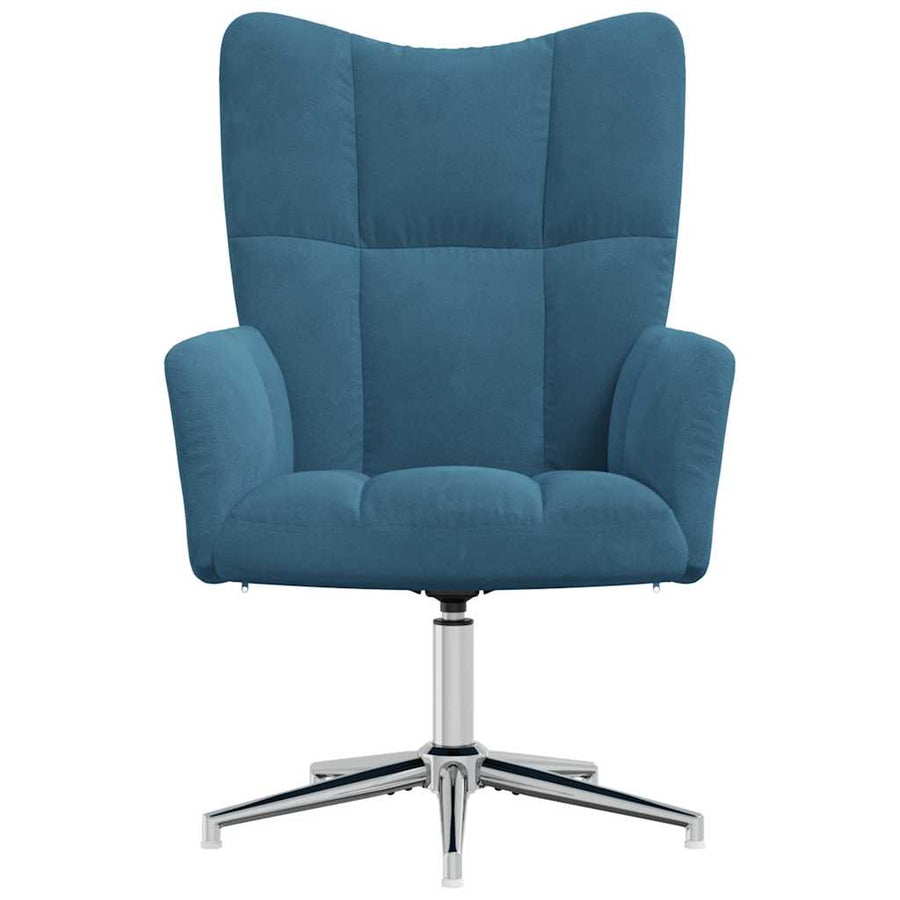 Relaxstoel Fluweel Blauw Zonder voetensteun