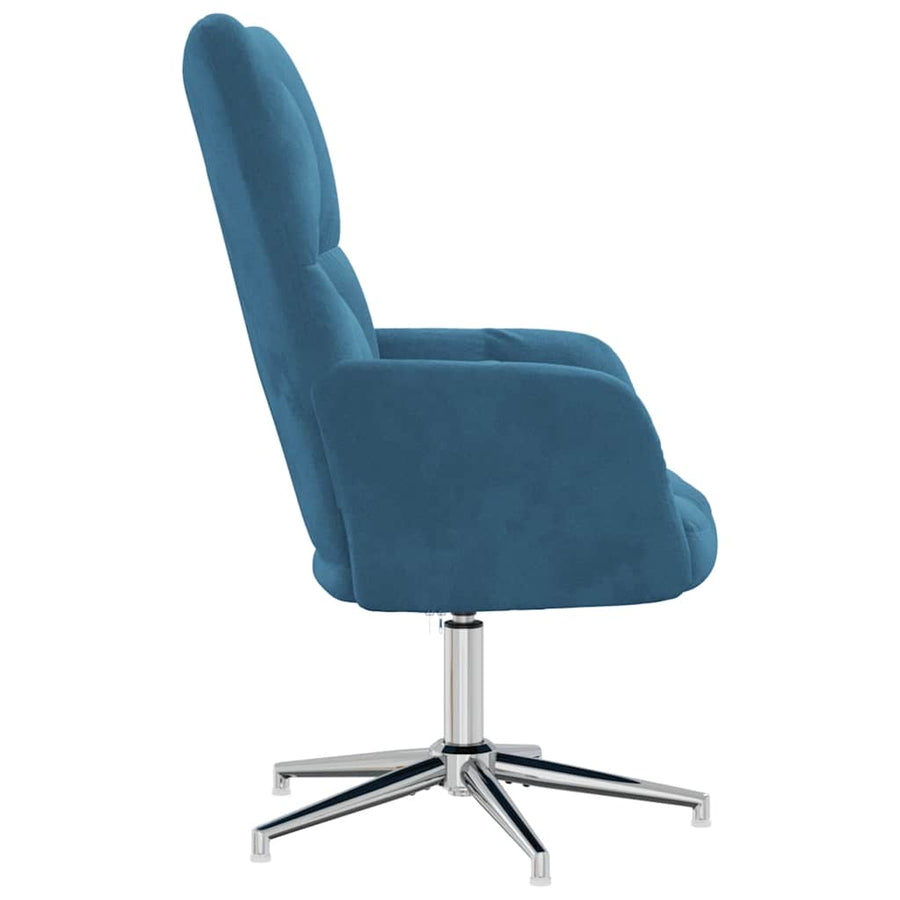 Relaxstoel Fluweel Blauw Zonder voetensteun