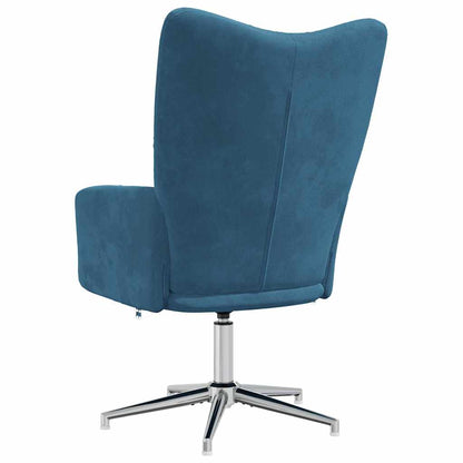 Relaxstoel Fluweel Blauw Zonder voetensteun