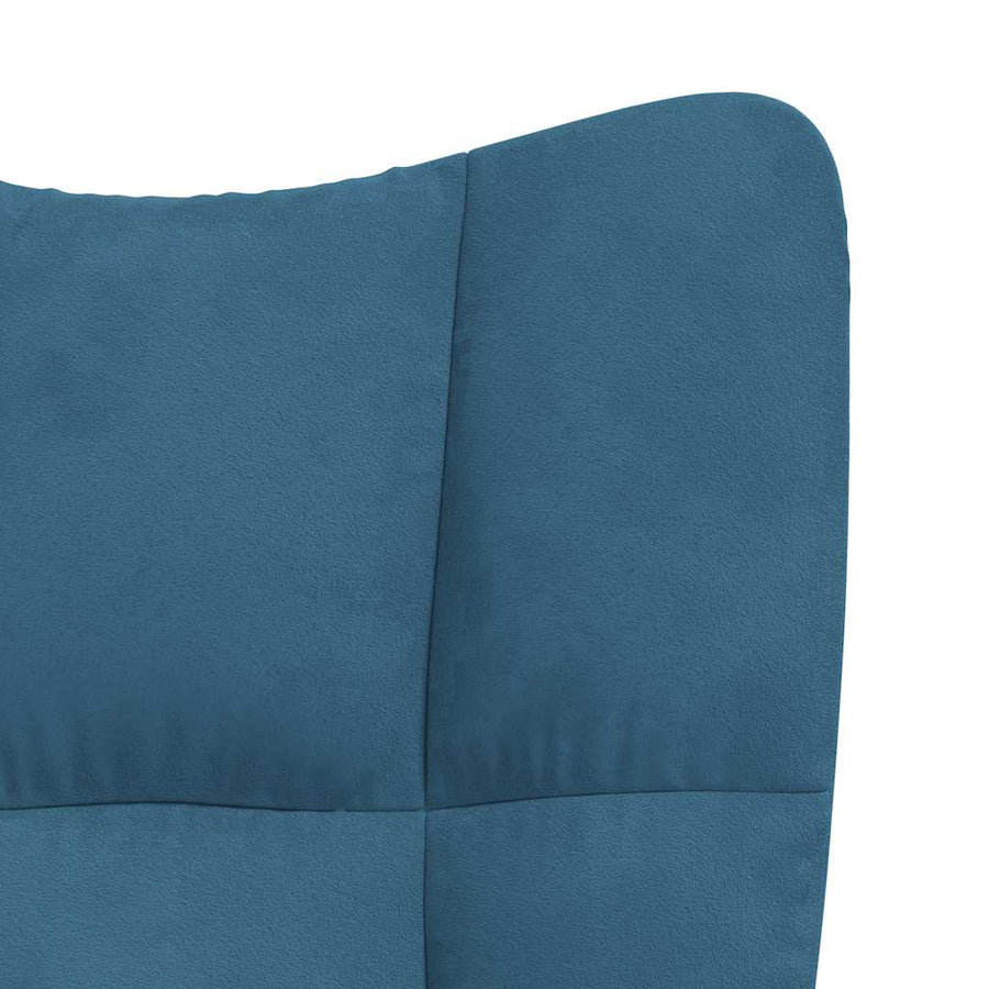 Relaxstoel Fluweel Blauw Zonder voetensteun