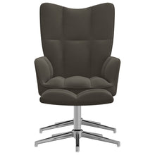 Relaxstoel Met Voetenbank Fluweel Donkergrijs Met voetensteun