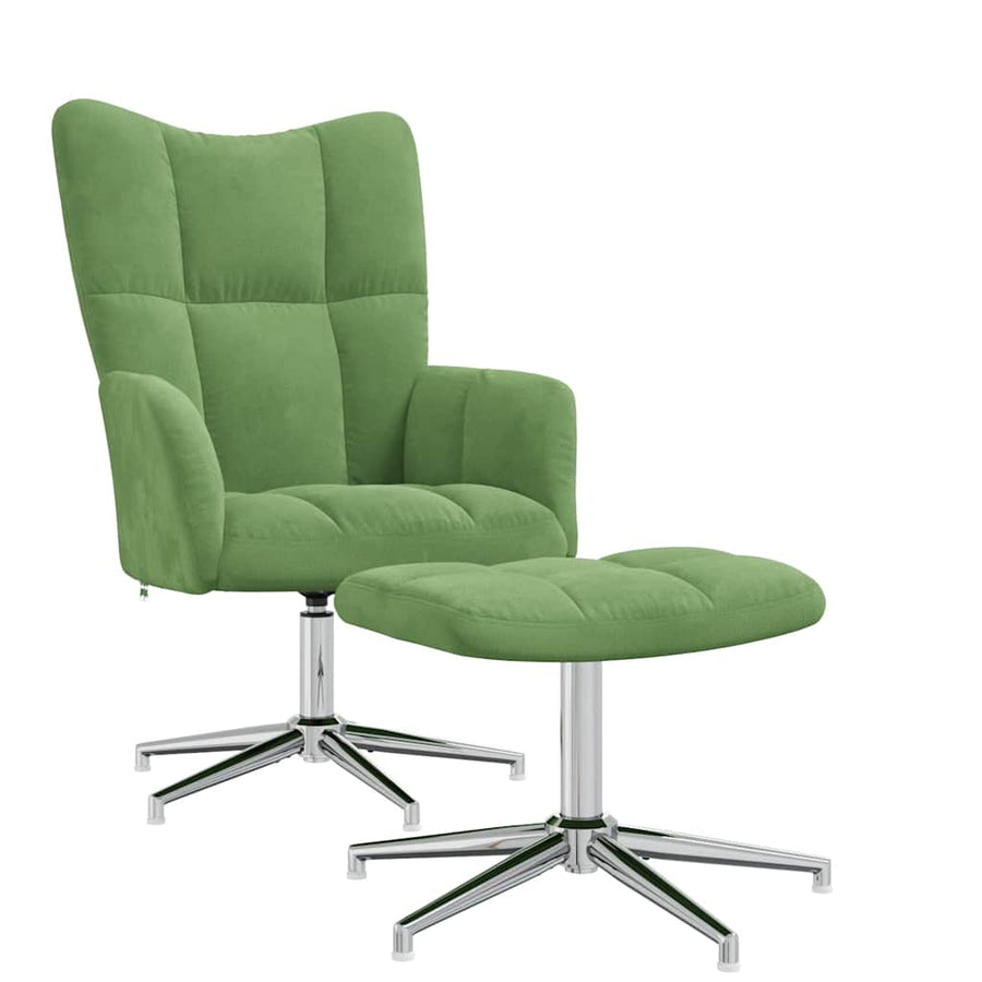 Relaxstoel Met Voetenbank Fluweel 2