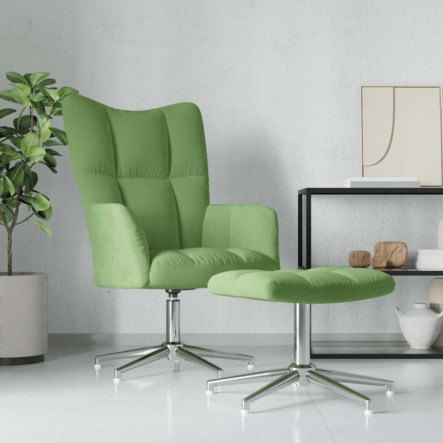 Relaxstoel Met Voetenbank Fluweel 2