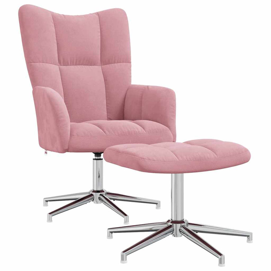 Relaxstoel Met Voetenbank Fluweel 2