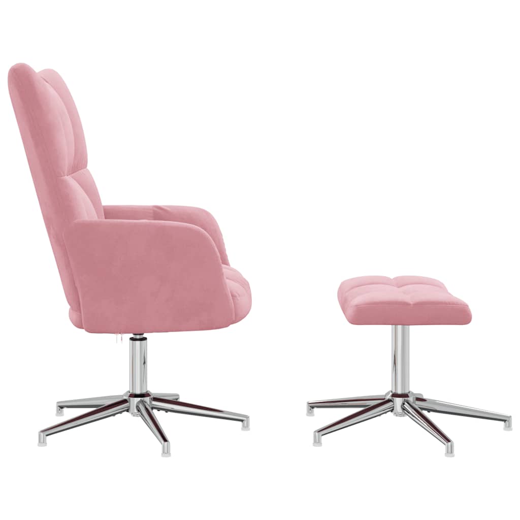 Relaxstoel Met Voetenbank Fluweel 2