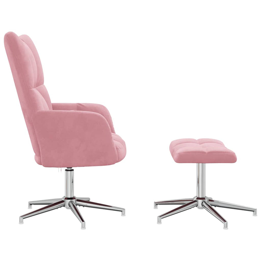 Relaxstoel Met Voetenbank Fluweel 2