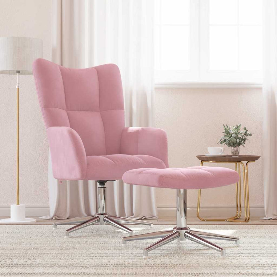 Relaxstoel Met Voetenbank Fluweel 2