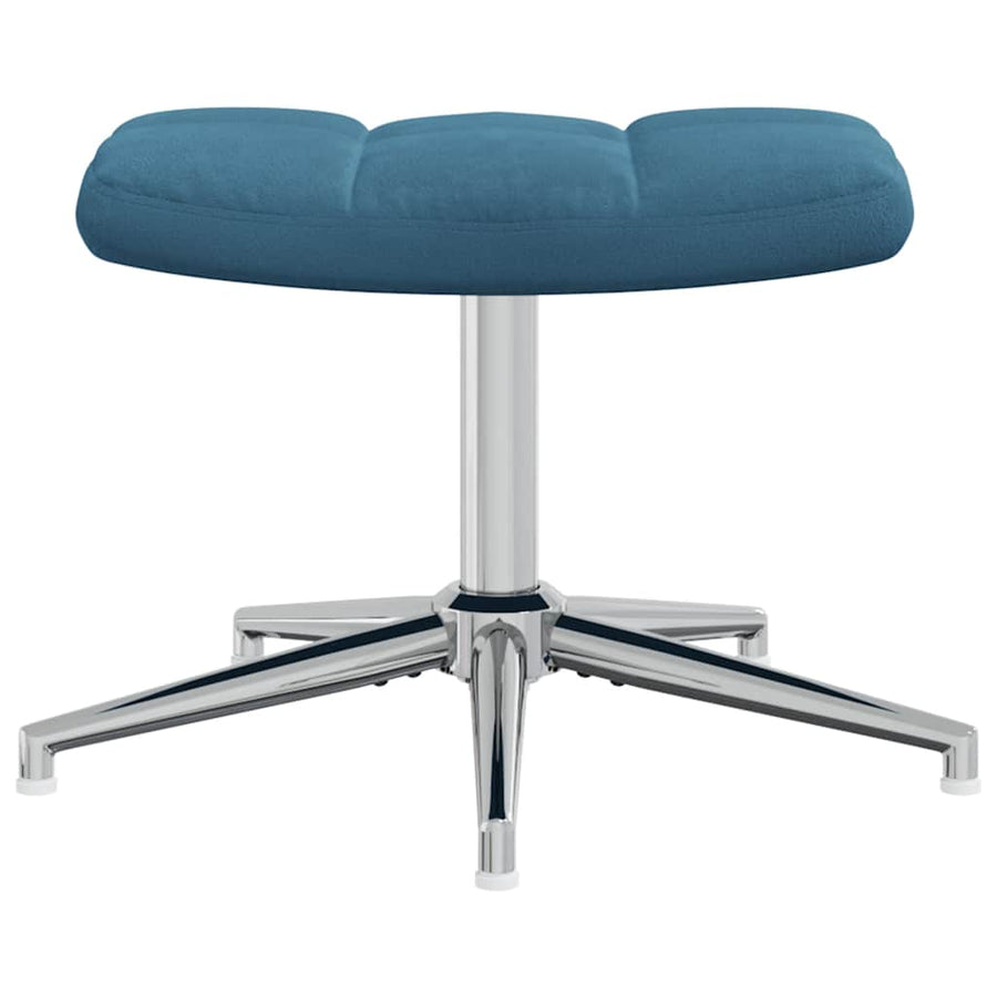 Relaxstoel Met Voetenbank Fluweel Blauw Met voetensteun