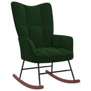 Schommelstoel fluweel donkergroen 61x78x98 cm