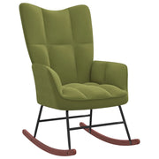 Schommelstoel fluweel lichtgroen 61x78x98 cm