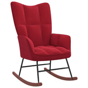 Schommelstoel fluweel wijnrood 61x78x98 cm