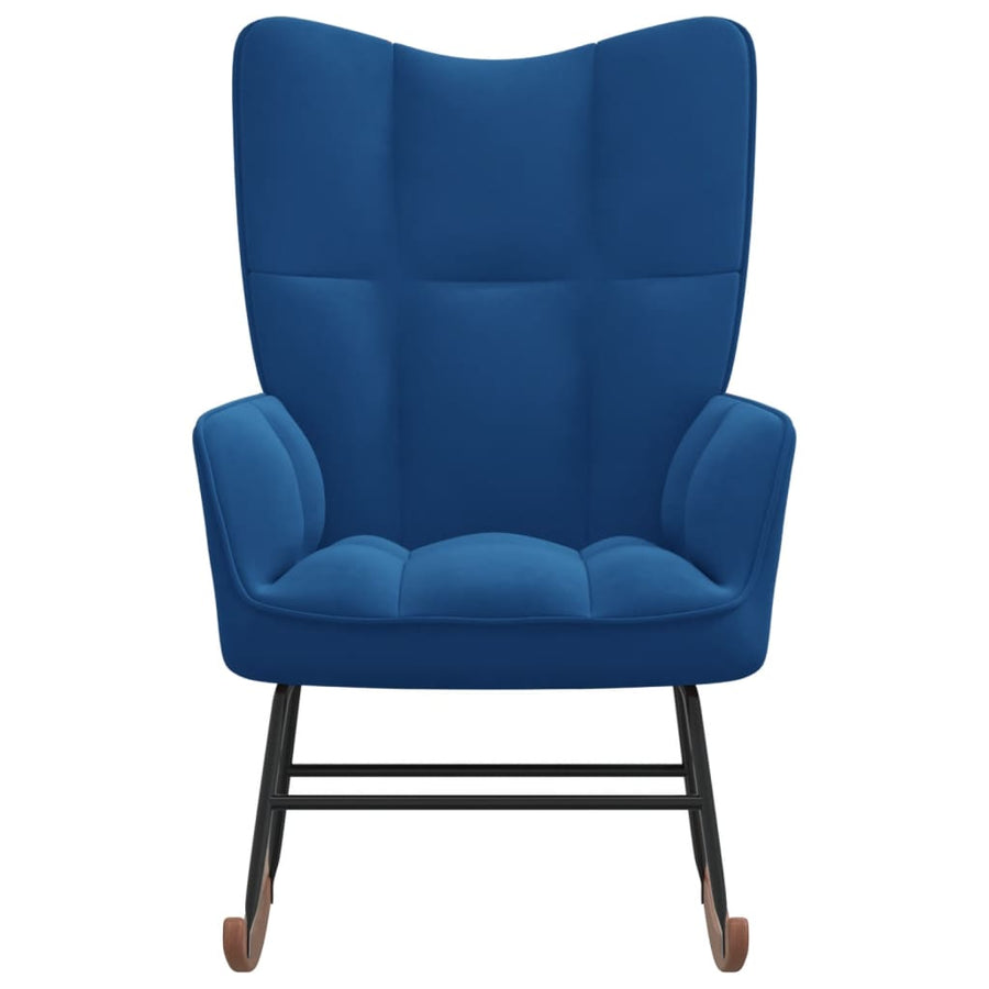 Schommelstoel fluweel blauw Blauw Zonder voetensteun