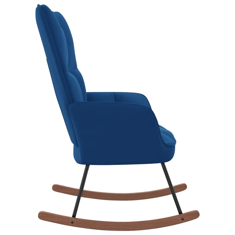 Schommelstoel fluweel blauw Blauw Zonder voetensteun