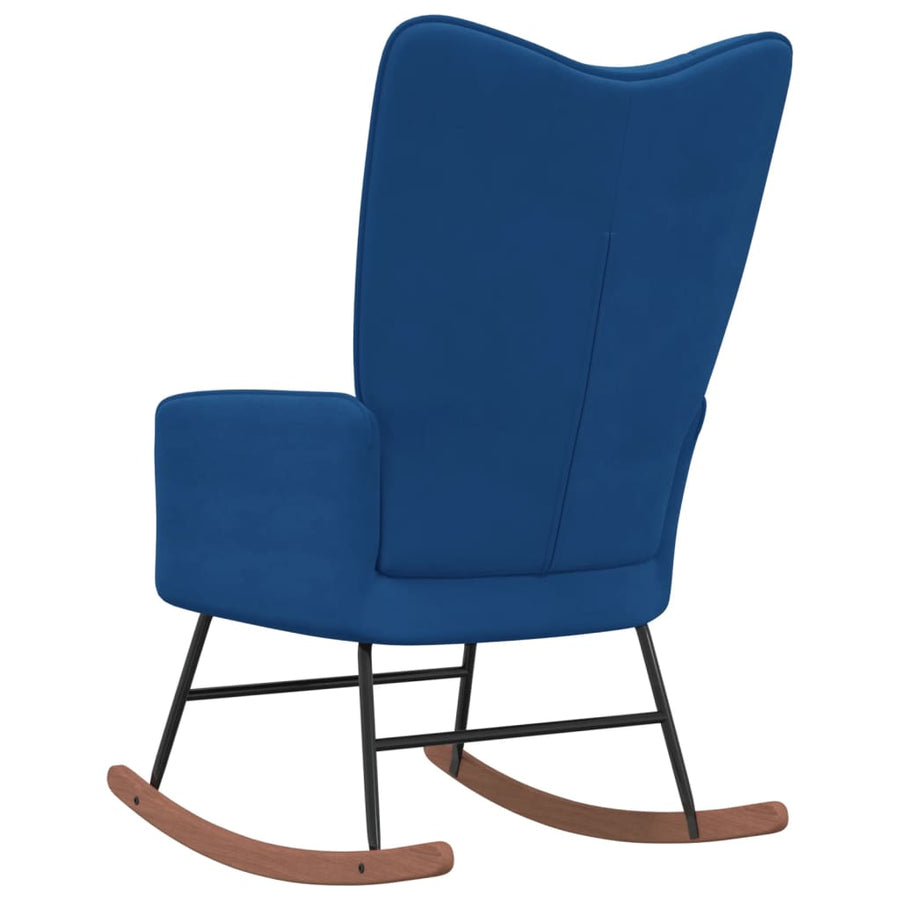 Schommelstoel fluweel blauw Blauw Zonder voetensteun