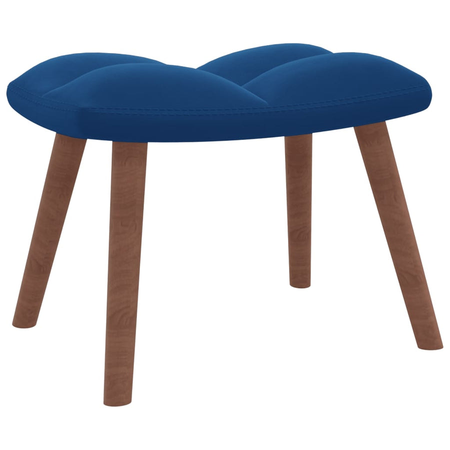 Schommelstoel Met Voetenbank Fluweel Blauw Met voetensteun