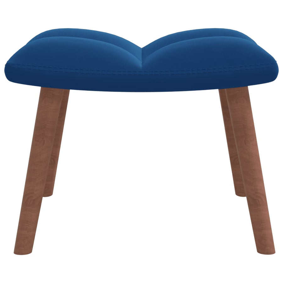 Schommelstoel Met Voetenbank Fluweel Blauw Met voetensteun