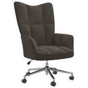 Relaxstoel fluweel donkergrijs 61,5x69x94,5-102 cm