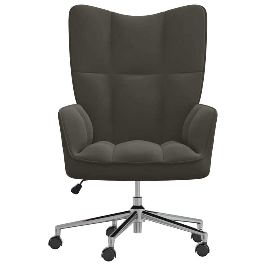 Relaxstoel Fluweel Donkergrijs