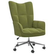 Relaxstoel fluweel lichtgroen 61,5x69x(94,5-102) cm